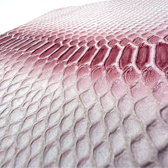 August Design Pink Clutch Banana Republic Leather Croc Alligator Bag New NWT - Picture 7 of 12